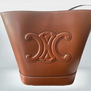 Celine Small  Cuir Triomphe Smooth Calf Bucket Bag NWT